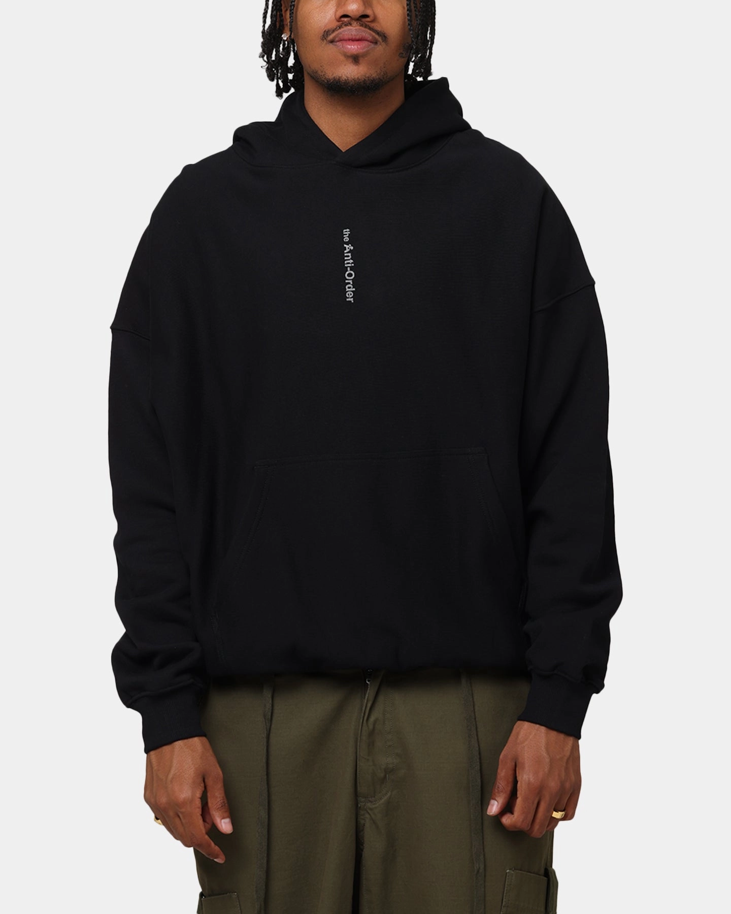 The Anti Order Process Boxy Hoodie Black Rugged Look