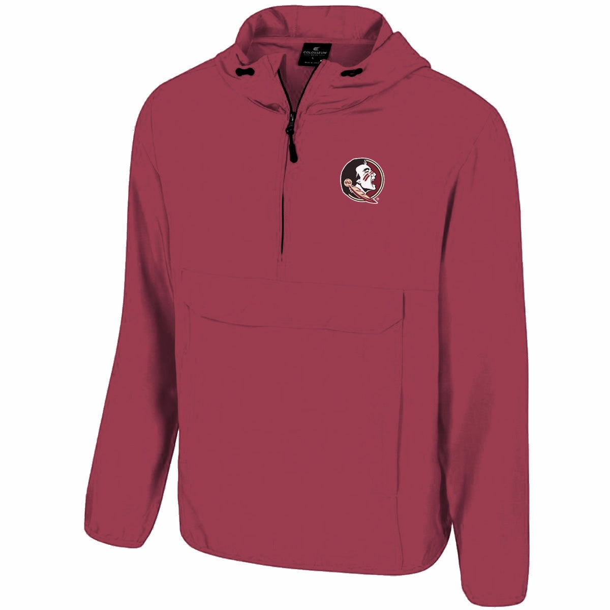 Classic Look Colosseum Men's Seminole Logo Anorak Windbreaker Jacket - Garnet