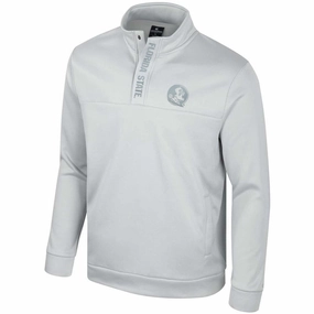 High-Quality Stitching Athletic Fit Colosseum Men's Seminole Logo/Florida State 1/4 Snap Performance Fleece - Grey