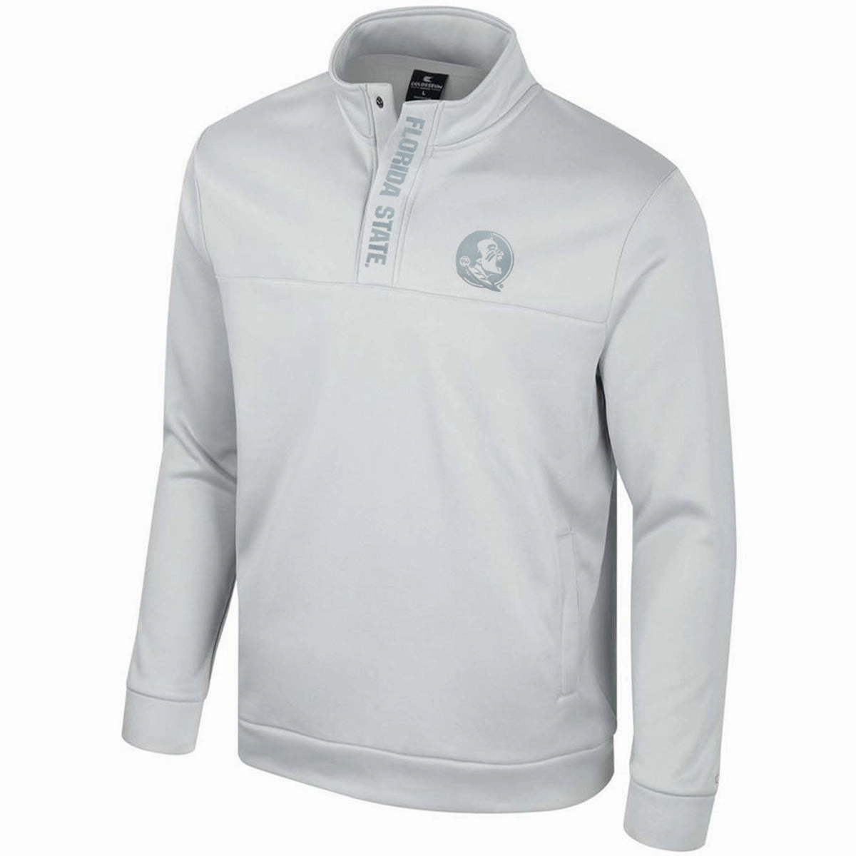 Office To Outing Colosseum Men's Seminole Logo/Florida State 1/4 Snap Performance Fleece - Grey