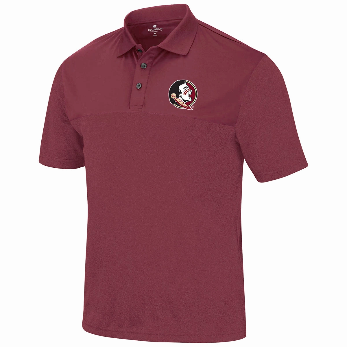 Comfortable fit Colosseum Men's Seminole Logo Potential Polo - Garnet