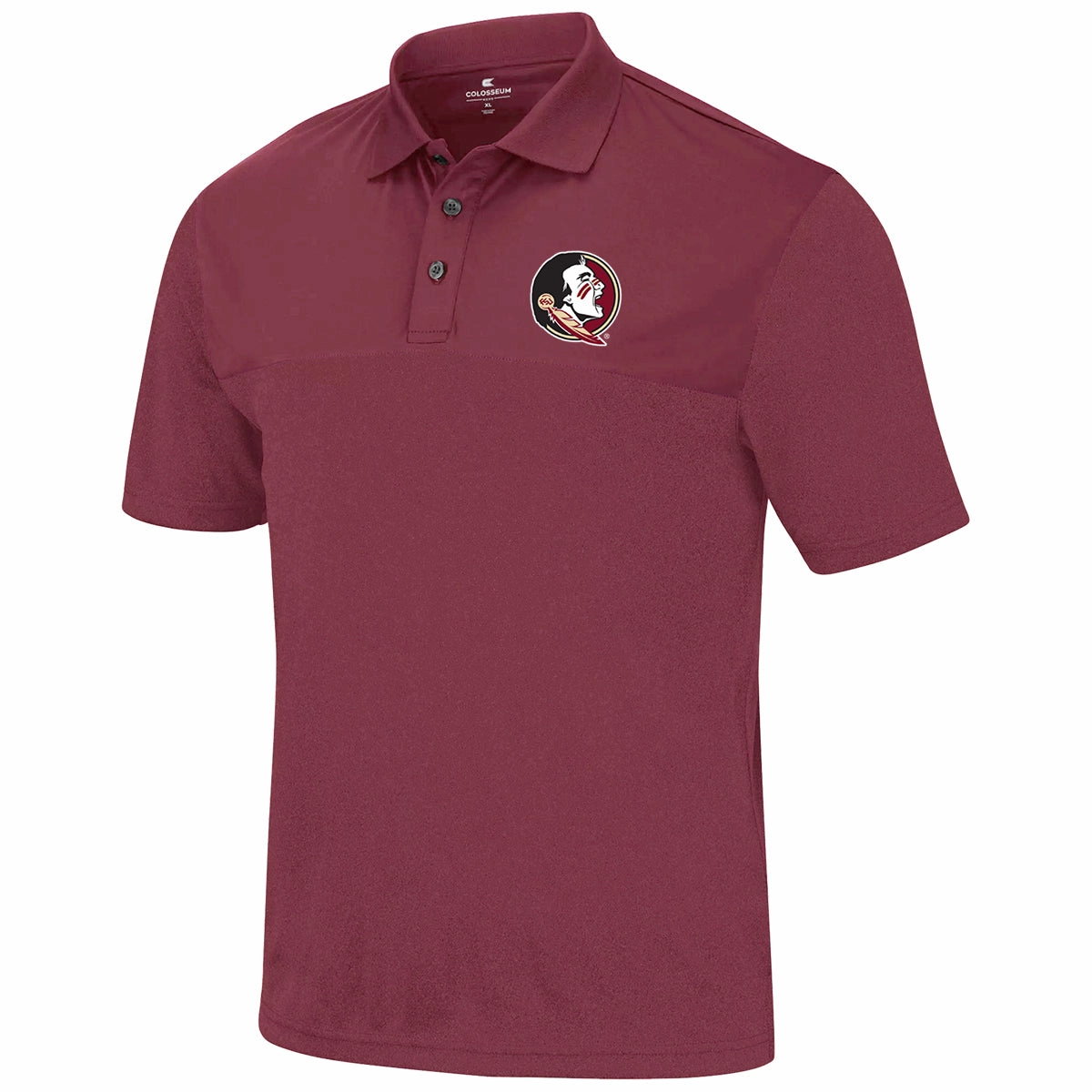 Seamless Sides Athleisure Trend Colosseum Men's Seminole Logo Potential Polo - Garnet