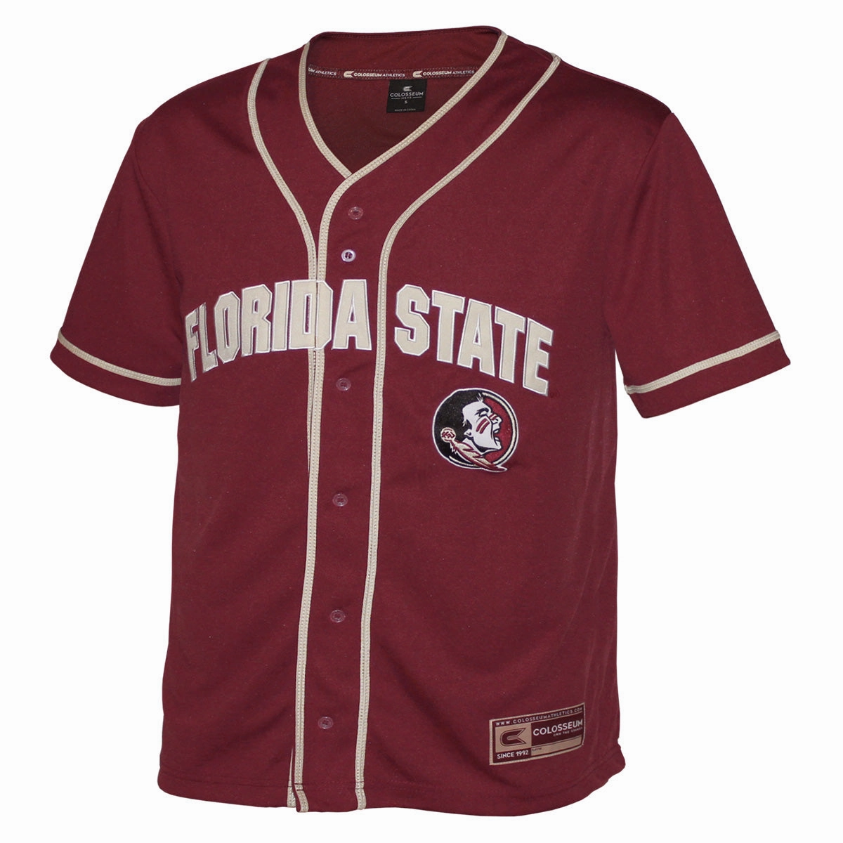 Colosseum Toddler Florida State/Seminole Logo Baseball Jersey - Garnet Classic timelessness