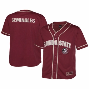 Colosseum Toddler Florida State/Seminole Logo Baseball Jersey - Garnet anniversary