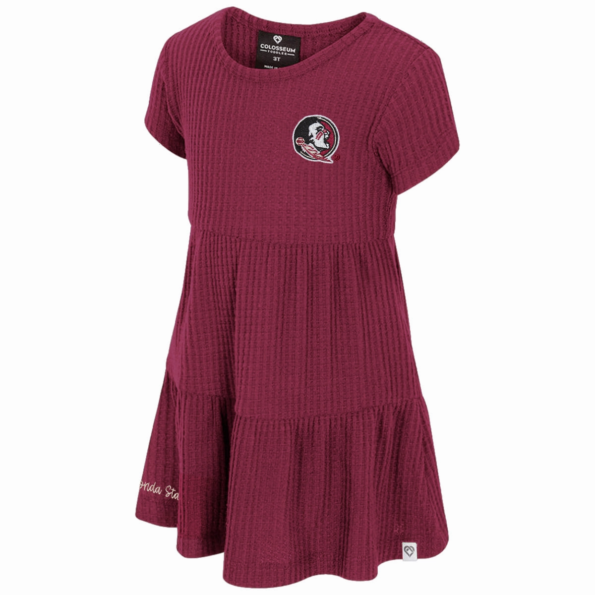 Colosseum Toddler Girl's Seminole Logo/Florida State Waffle Dress - Garnet Customer Favorite