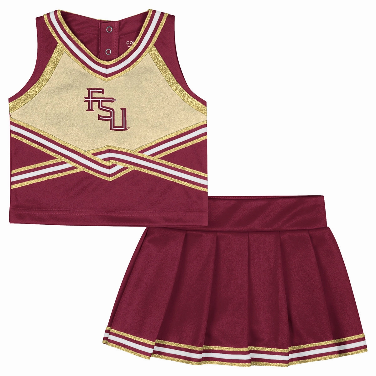 Stylish and Relaxed Autumn Wear Colosseum Toddler Girl's Stacked FSU 2Pc Cheer Set - Garnet/Gold