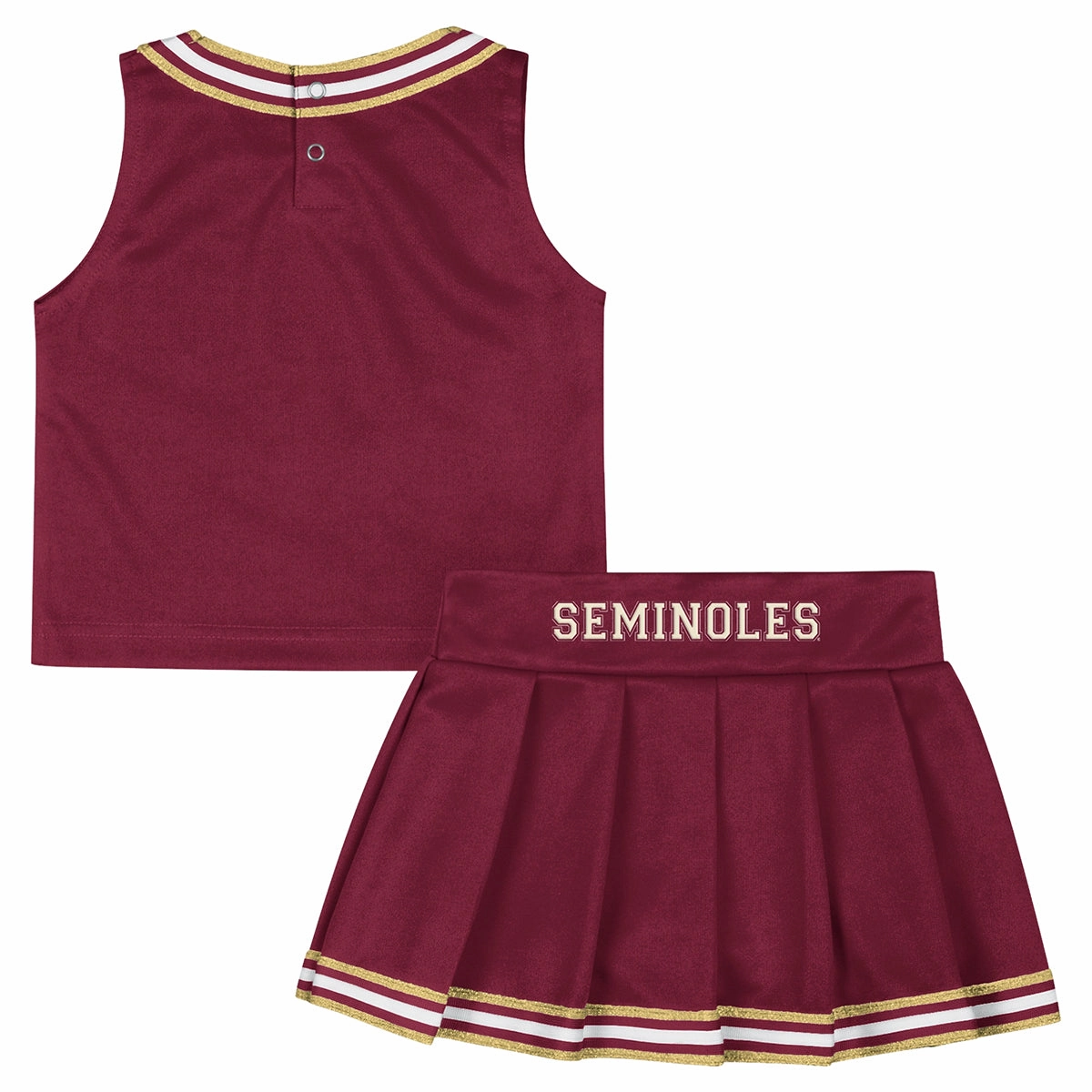 Soft Texture Essential Fashion Colosseum Toddler Girl's Stacked FSU 2Pc Cheer Set - Garnet/Gold