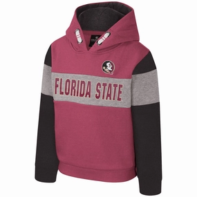 V neck elegance Comfortable Shape Colosseum Toddler Seminole Logo/Florida State Hood - Garnet/Black/Grey