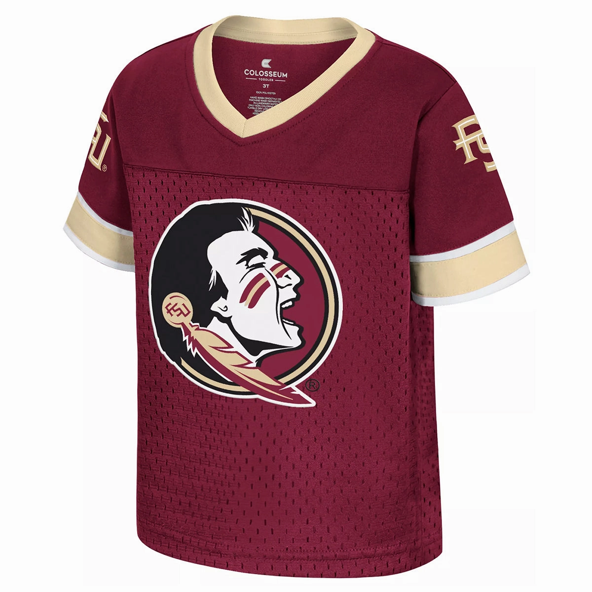 Casual Essential Reinforced Shoulder Colosseum Toddler Seminole Logo Football Jersey - Garnet