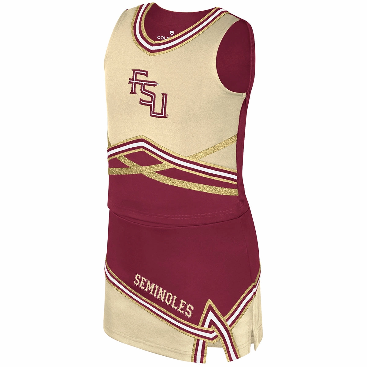 Colosseum Youth Girl's Stacked FSU Cheer Set - Garnet/Gold informal gathering Moisture Management Fabric