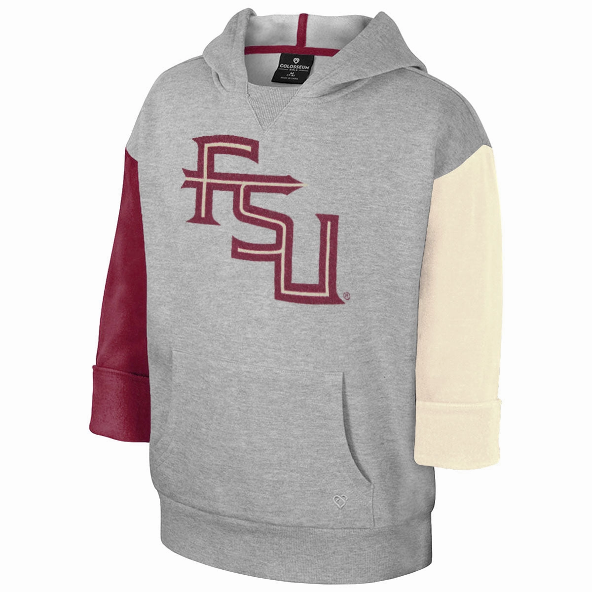 Lightweight Warmth Core Versatile Styling Colosseum Youth Girl's  Stacked FSU Colorblock Hood - Grey