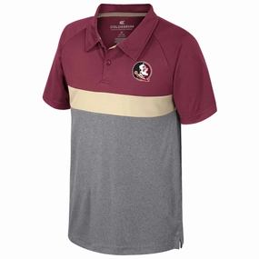 Simple Comfort Look Colosseum Youth Seminole Logo Armada Polo - Garnet/Gold/Grey