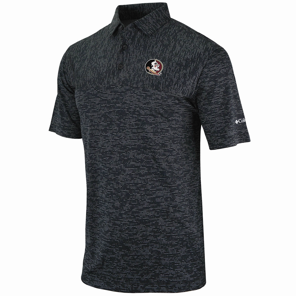 Flex Fit Collar Abrasion Resistant Edging Columbia Men's Seminole Logo Heading Out Performance Polo - Black