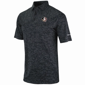 Flex Fit Collar Abrasion Resistant Edging Columbia Men's Seminole Logo Heading Out Performance Polo - Black