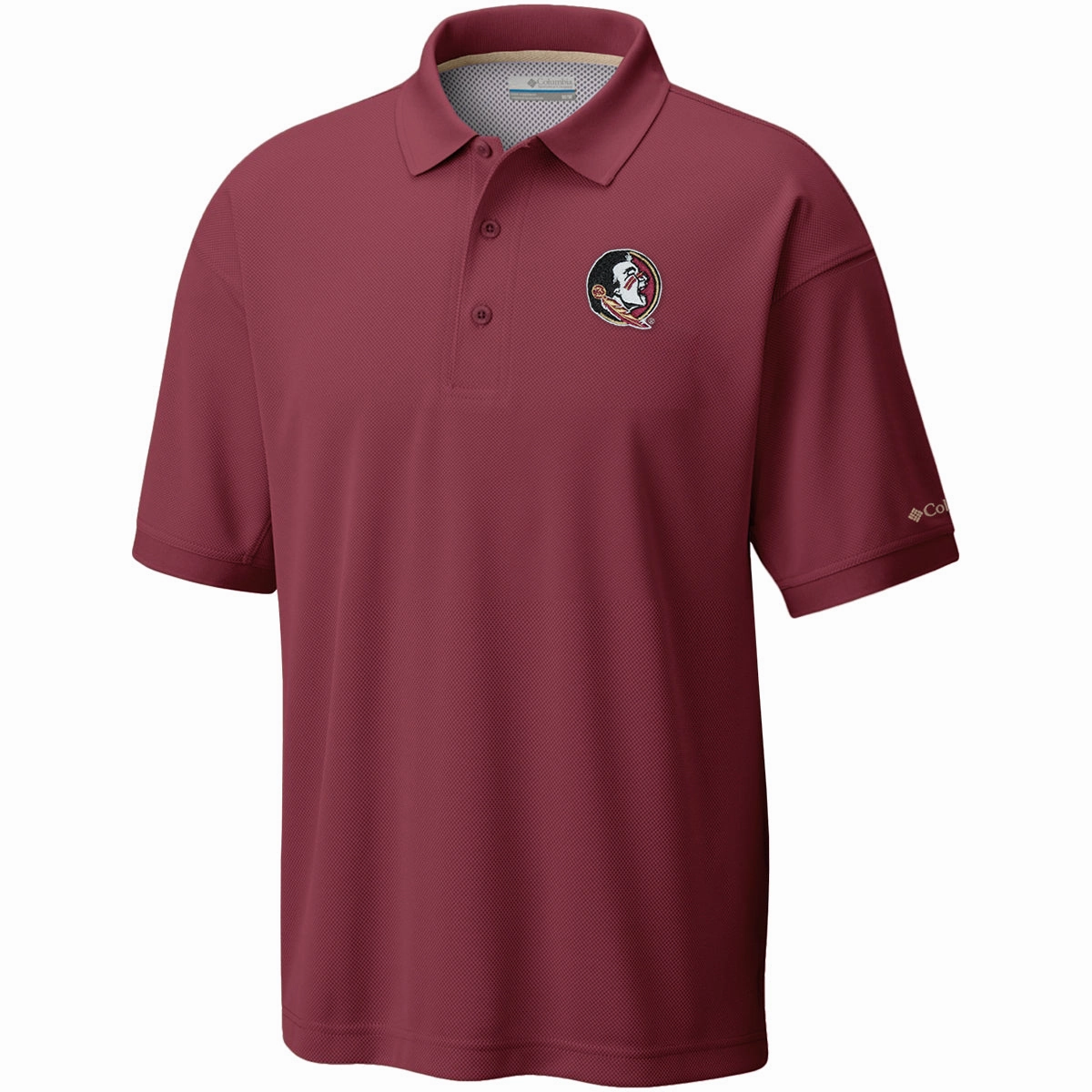 Seamless construction Columbia Men's Seminole Logo Tamiami Polo - Garnet