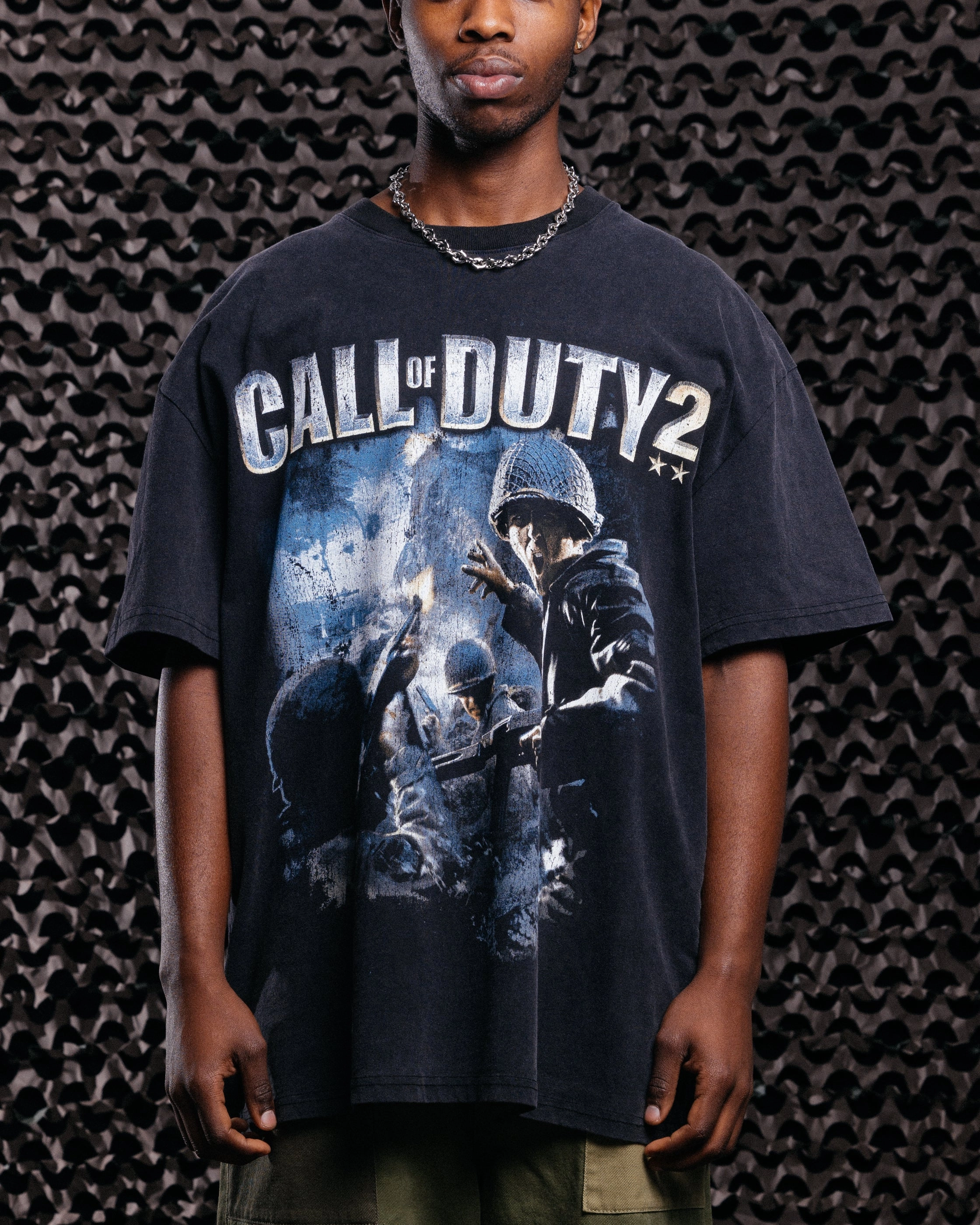 Goat Crew X Call Of Duty Call Of Duty 2 Vintage T-Shirt Black Acidwash right size Functional Style