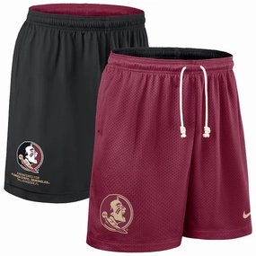 Moisture Management Core Basic Nike Men's Seminole Logo Design Dri-fit Reversible Mesh Short - Garnet/Black
