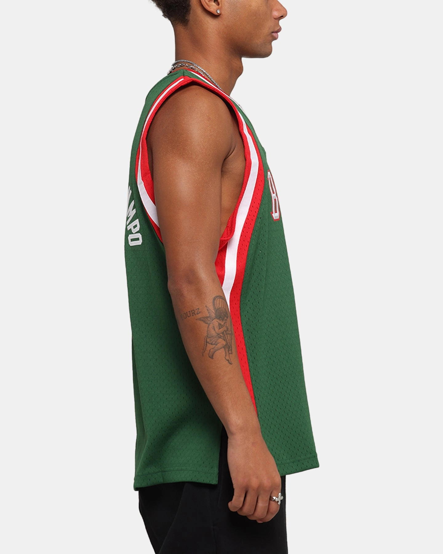 Customizable Fit System Mitchell & Ness Milwaukee Bucks Giannis Antetokounmpo Swing Jersey Dark Green