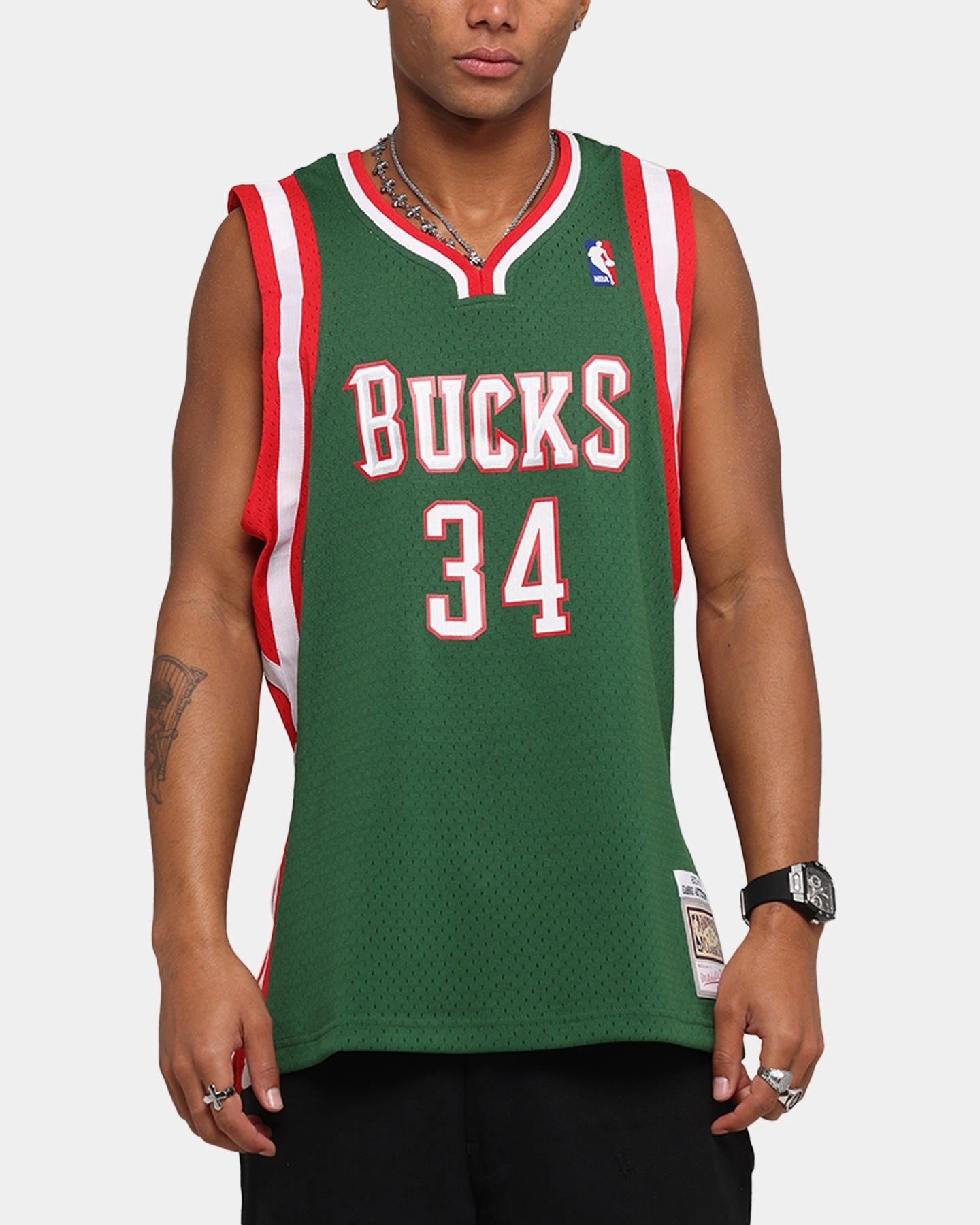 Thermoregulating Technology Mitchell & Ness Milwaukee Bucks Giannis Antetokounmpo Swing Jersey Dark Green