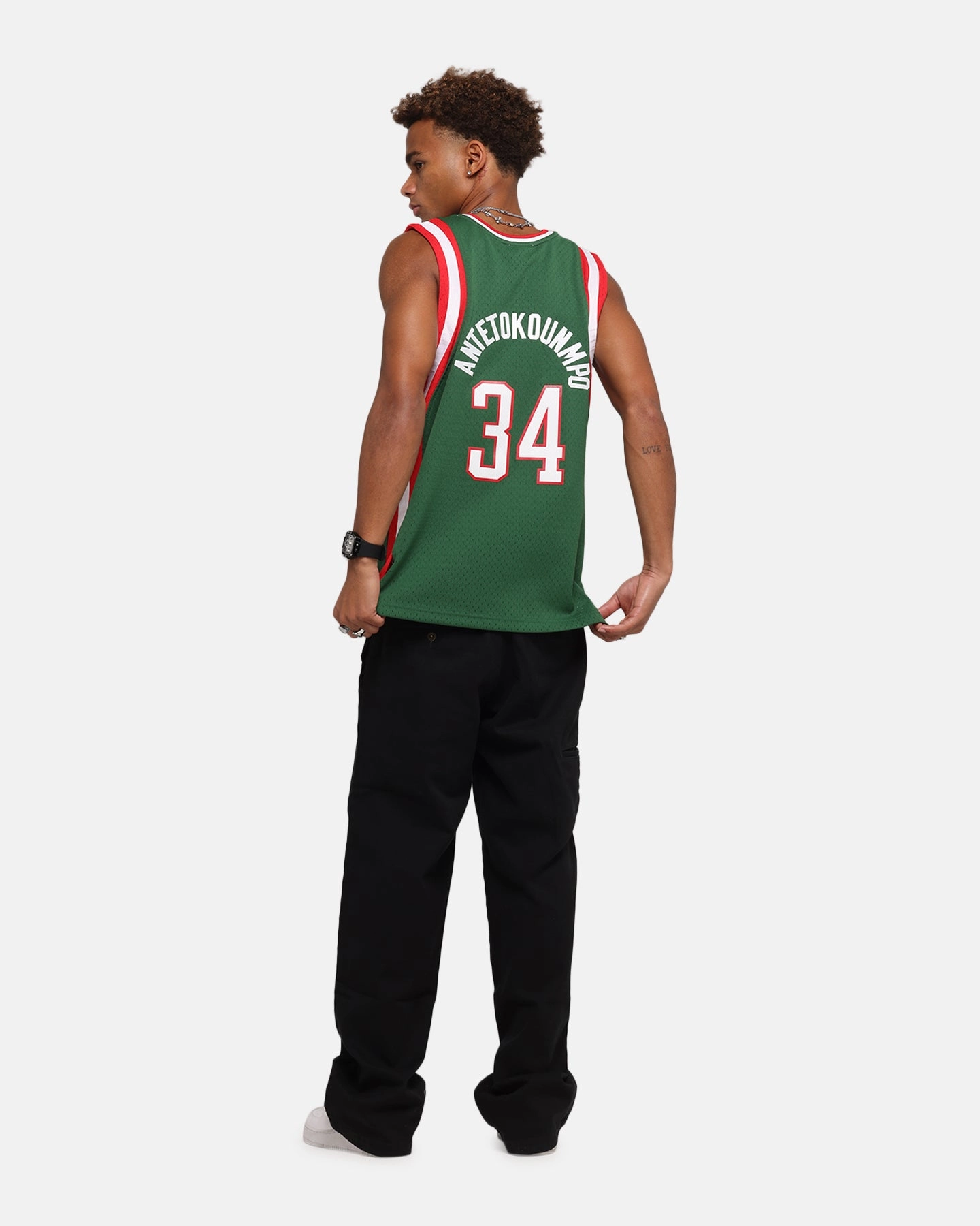 Hypoallergenic fabric Mitchell & Ness Milwaukee Bucks Giannis Antetokounmpo Swing Jersey Dark Green