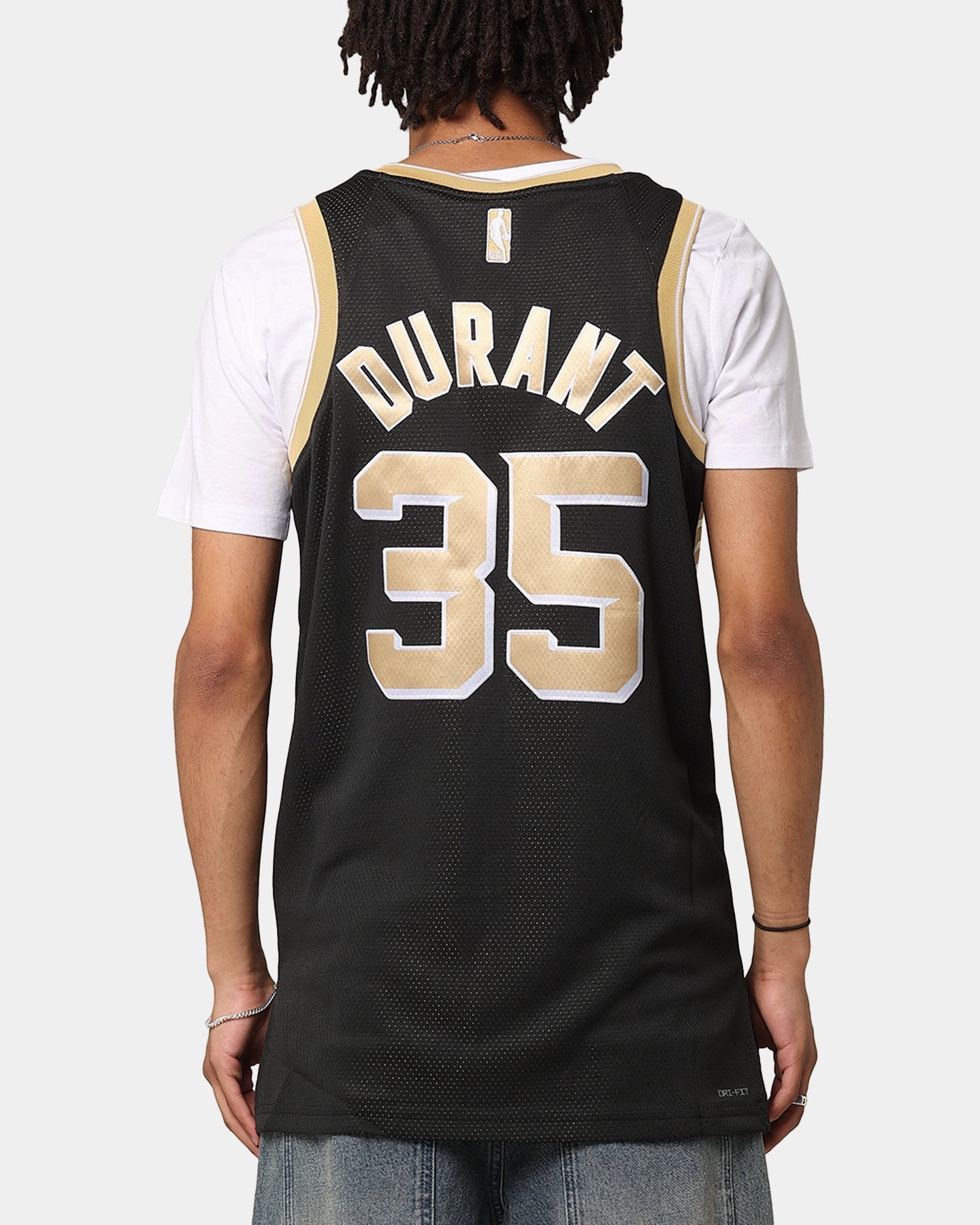 Active Comfort Fade Resistant Dyeing Nike Kevin Durant Phoenix Suns Dri-FIT 2024 Select Series Jersey Black/Gold