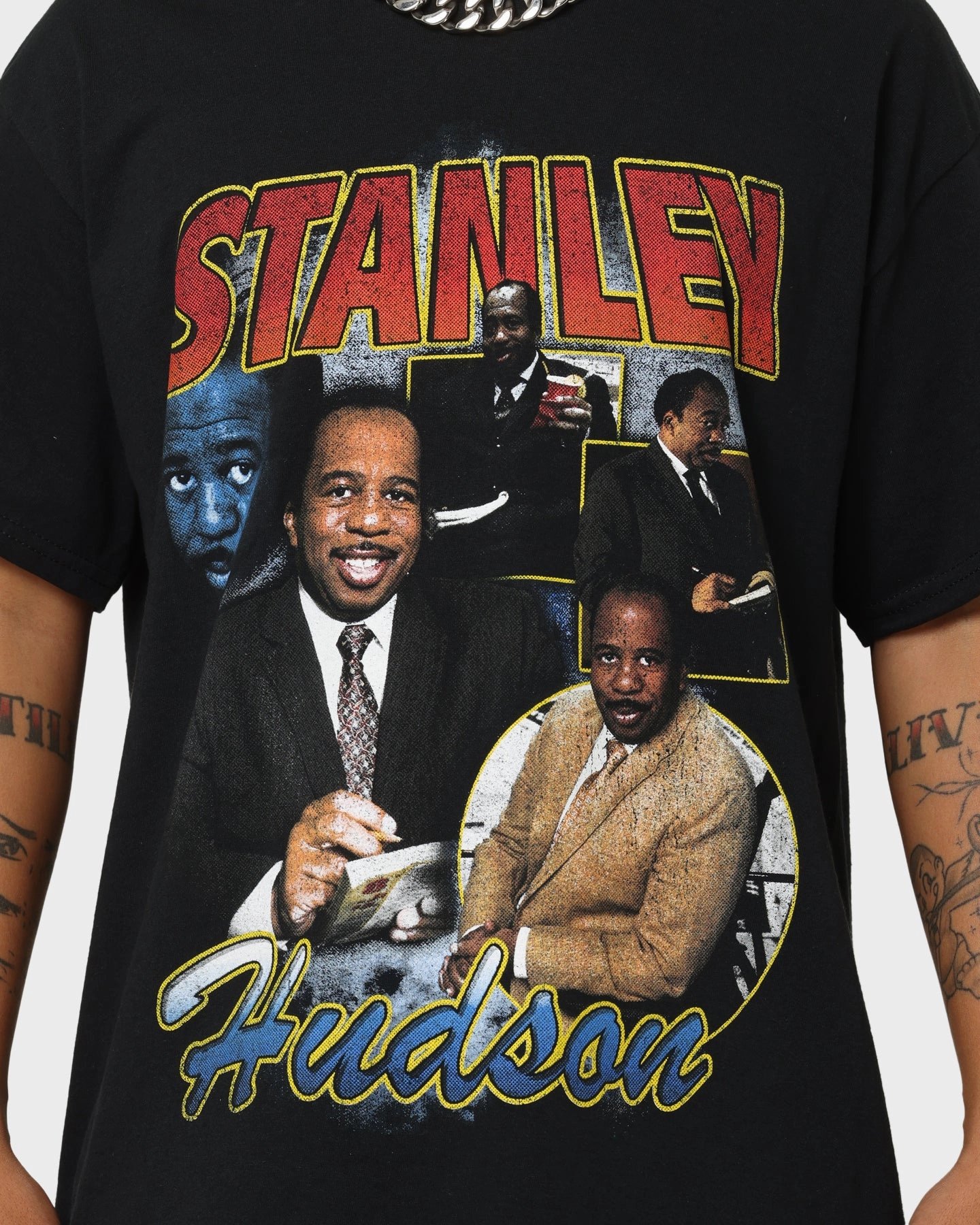American Thrift X The Office Stanley Hudson Vintage T-Shirt Black Floral Print