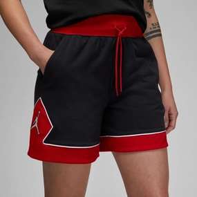Vented Hem Details Breathable Material Womens Jordan Diamond Shorts 'Black/Red'