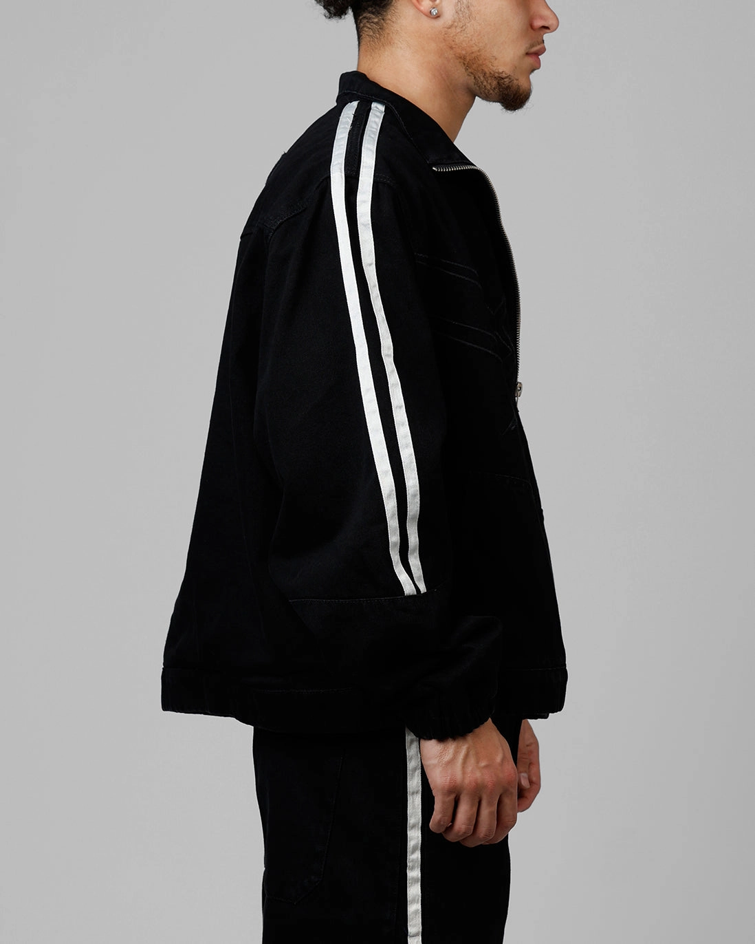 Mousse Worth Loiter Track Star Denim Jacket Black