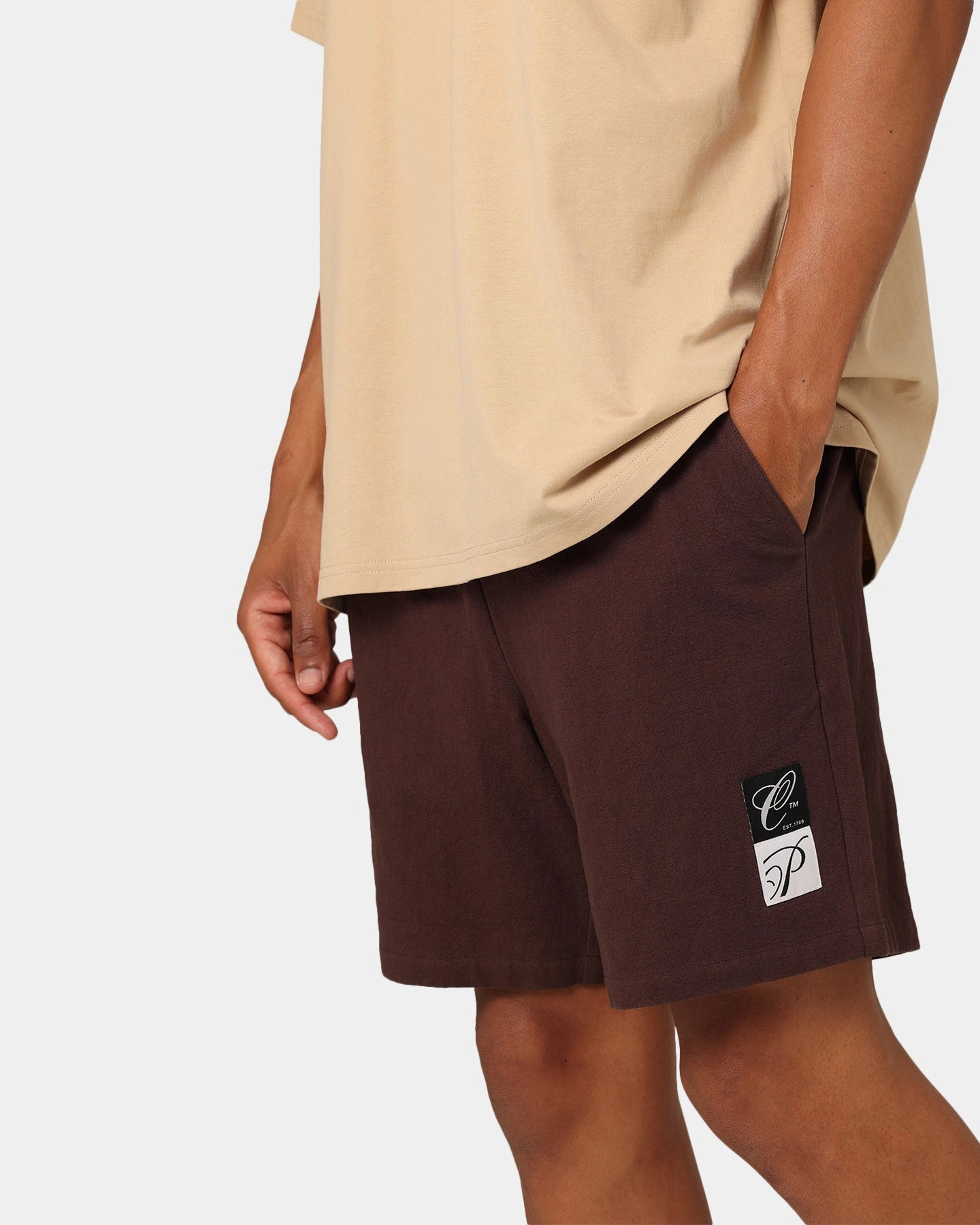 Carre Luxe Linen Shorts Brown Simple Fit