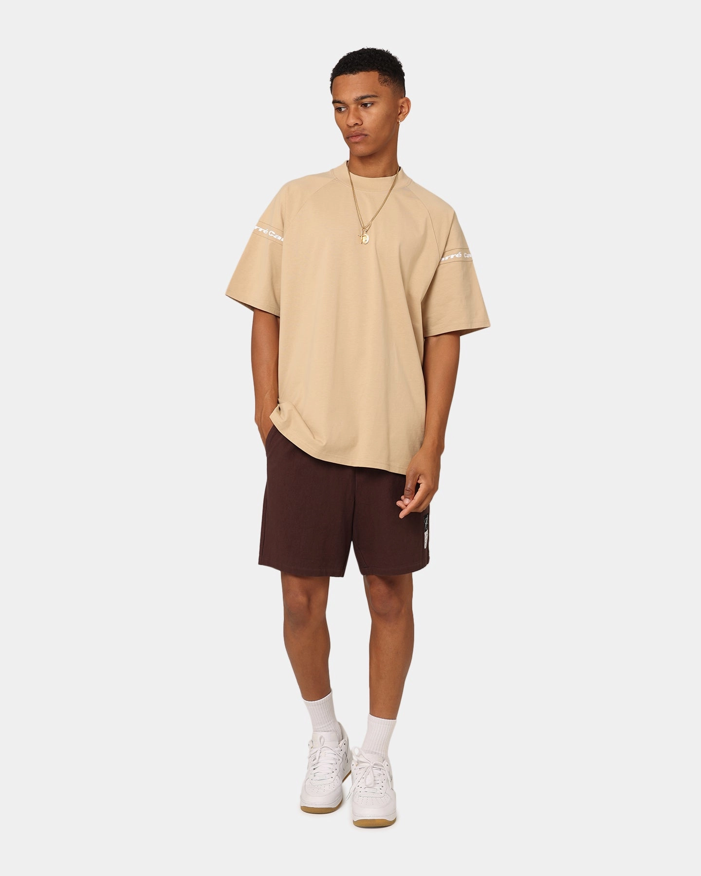 basketball clothing Carre Luxe Linen Shorts Brown