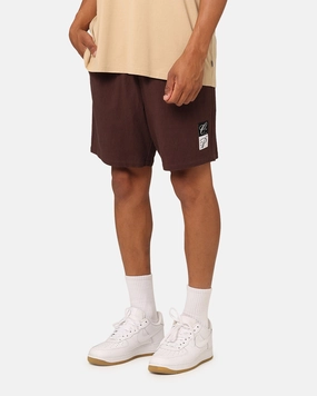 Carre Luxe Linen Shorts Brown Pocket Reinforcement