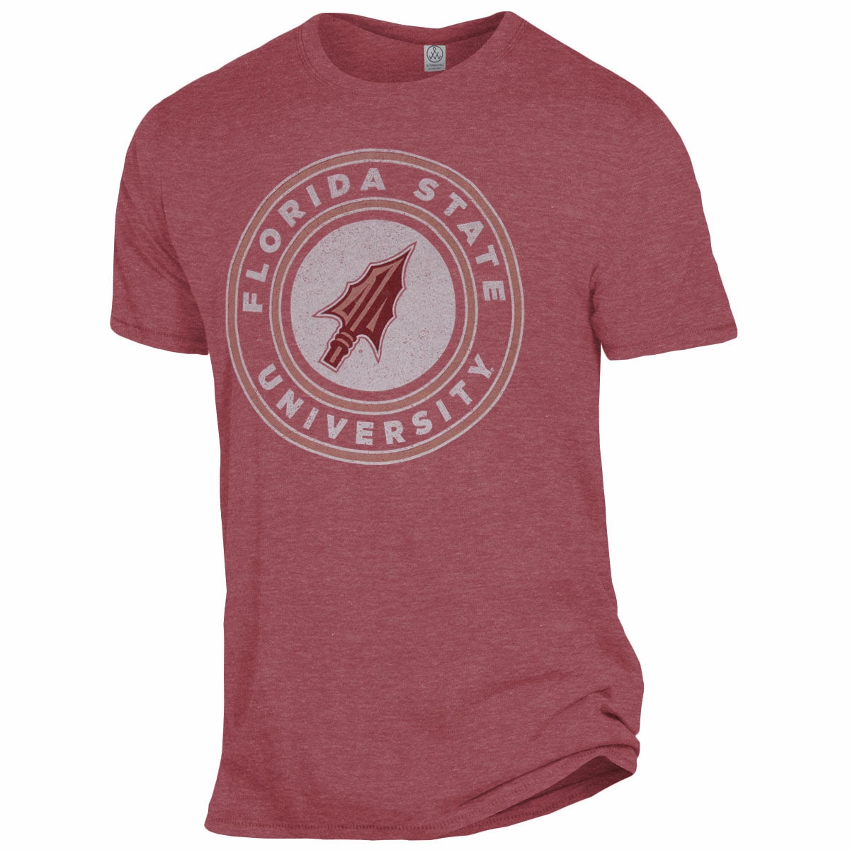 Alternative Apparel Men's Florida State University Arrowhead Design Short Sleeve T-shirt - Garnet Sustainable Material Blend