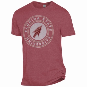 Alternative Apparel Men's Florida State University Arrowhead Design Short Sleeve T-shirt - Garnet Cool Fit Casual Essential