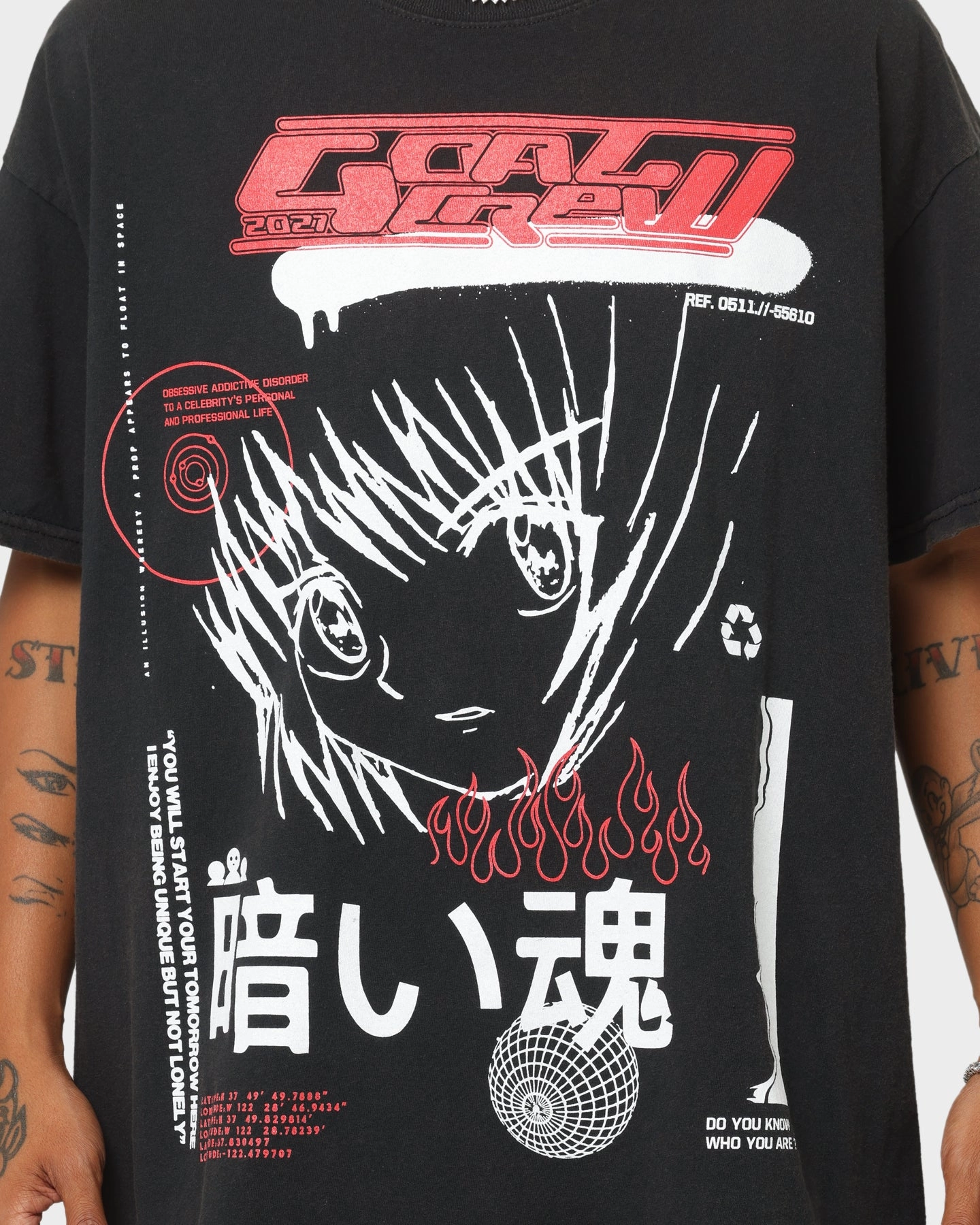 Breathable touch Goat Crew Korea T-Shirt Black Wash