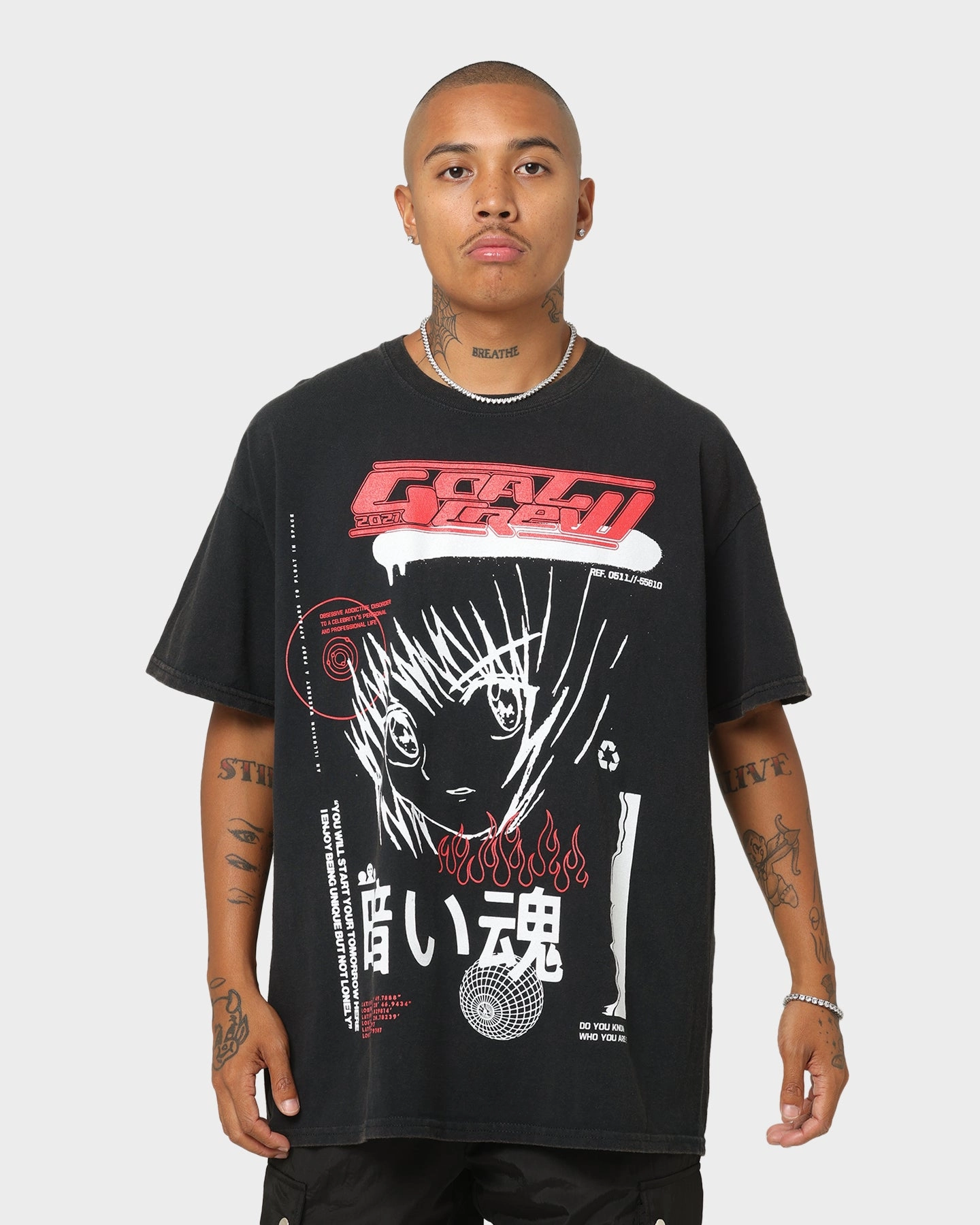 Goat Crew Korea T-Shirt Black Wash Non Irritating Seams