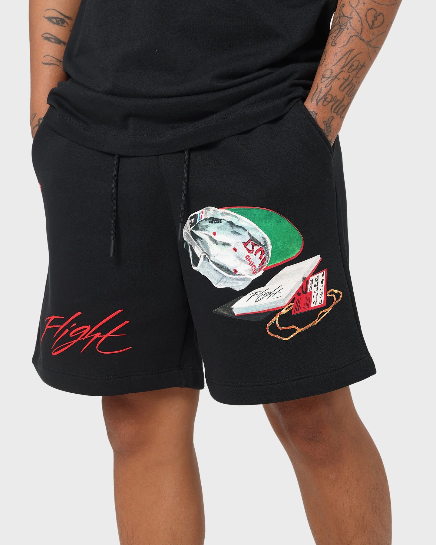 barbecue outfit Daily Fit Jordan Flight Artist Series Fleece Shorts Black/Sail