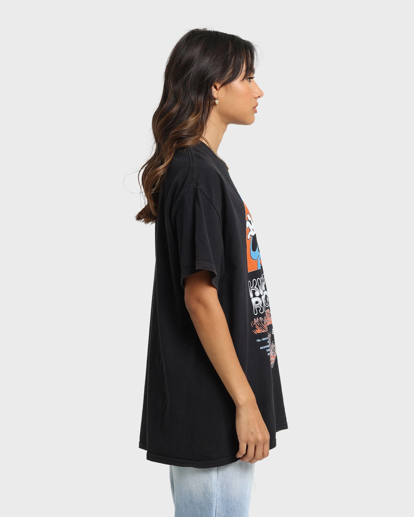 Relaxed Comfort Fit soft look Goat Crew Killroy's Readings Vintage T-Shirt Black Wash