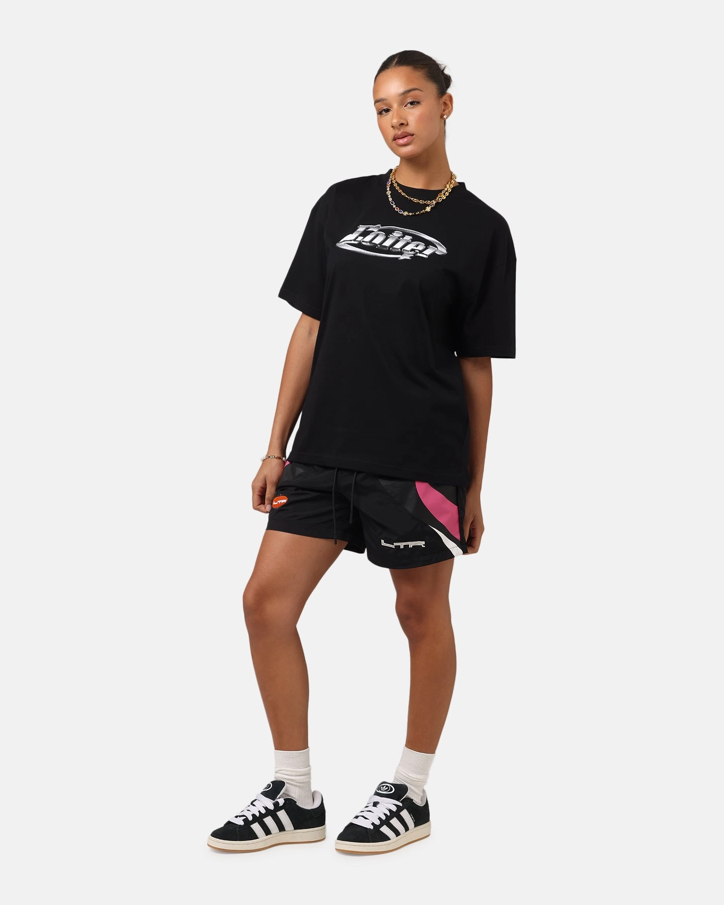 Classic Wear Travel Wear Loiter Chrome Logo T-Shirt Black