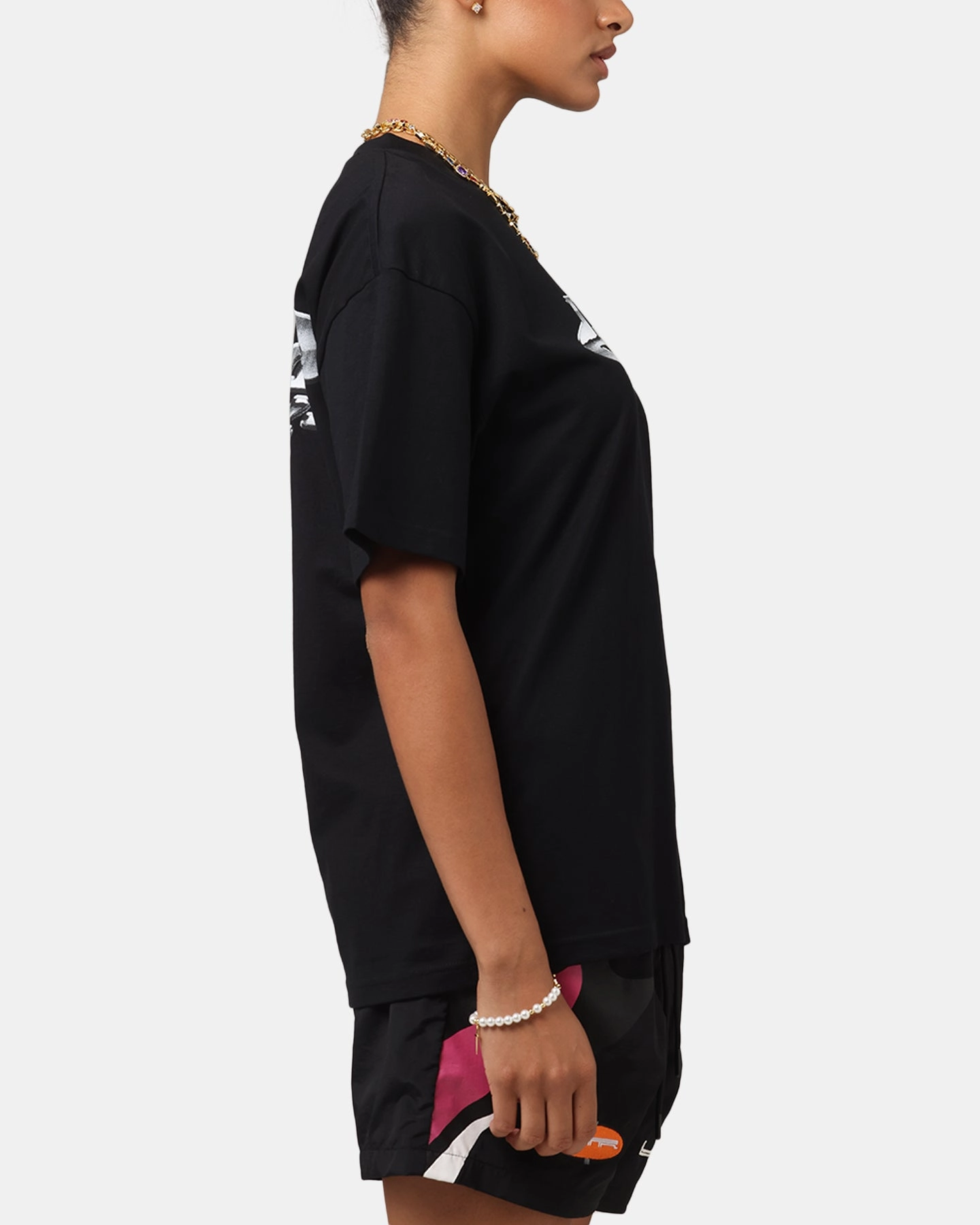Loiter Chrome Logo T-Shirt Black Fade Resistant Dye semi-formal style