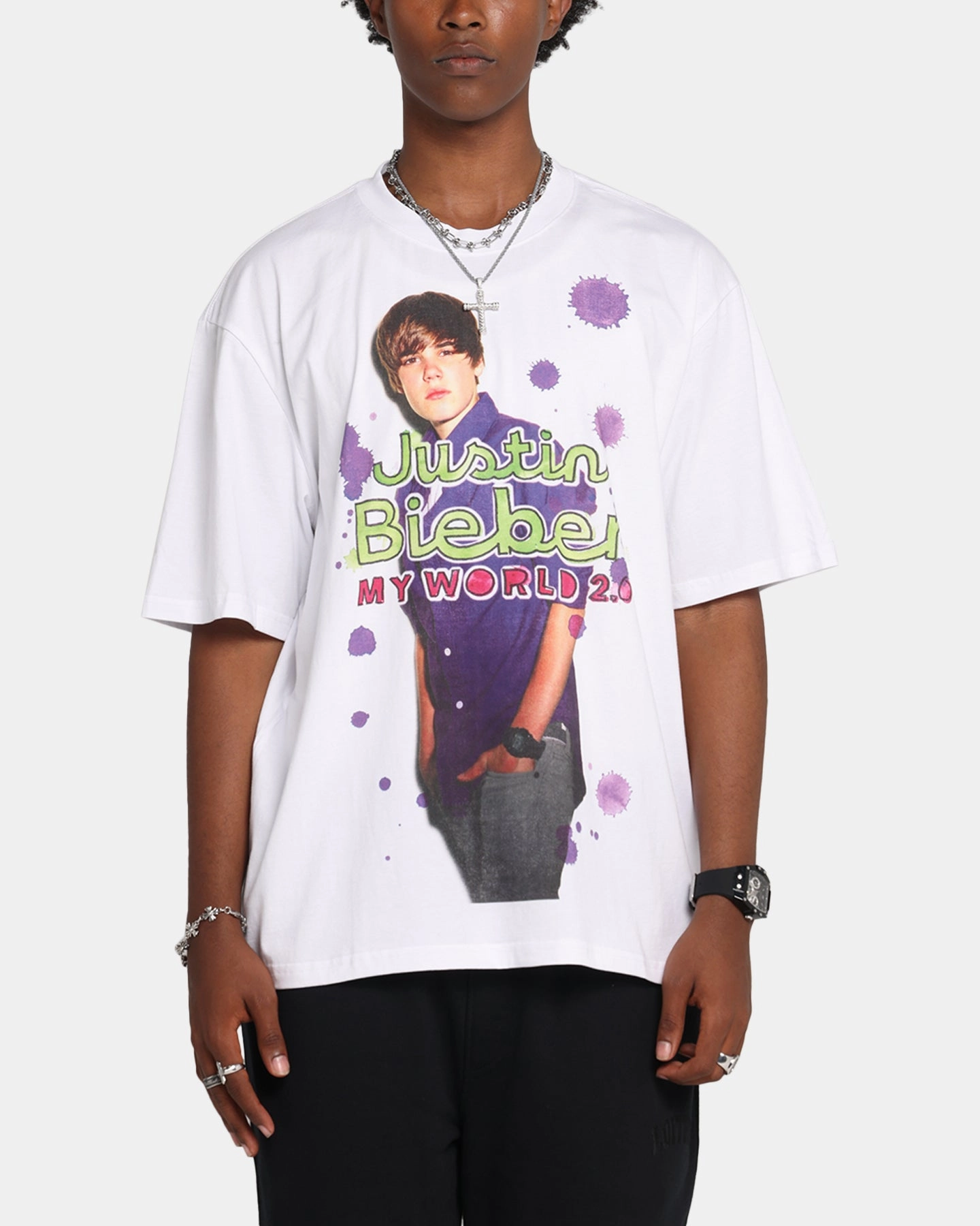 Justin Bieber My World T-Shirt White Airflow Ventilation