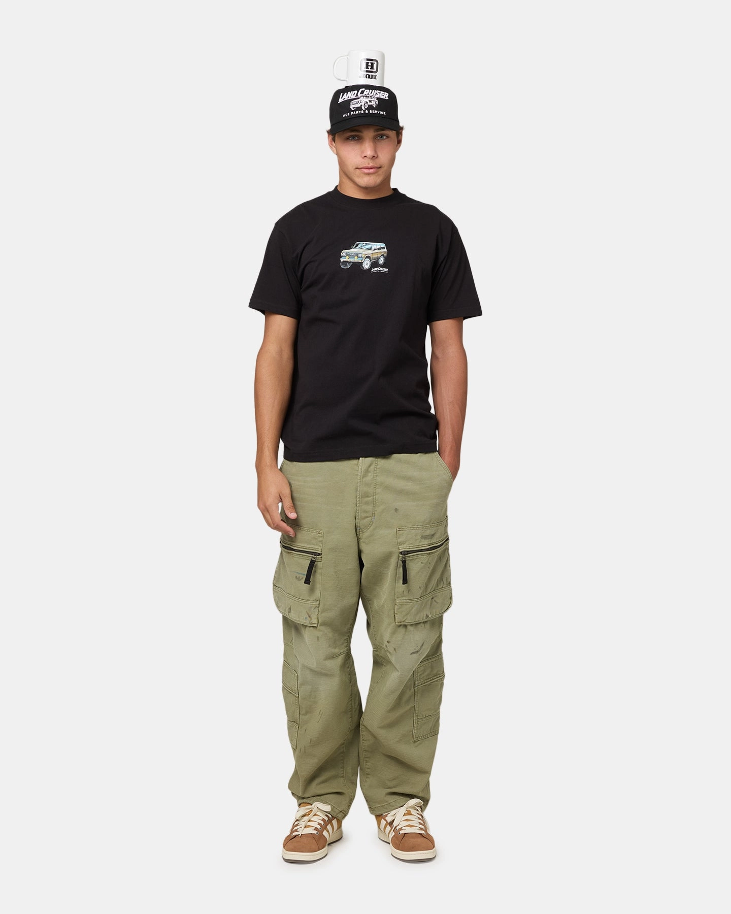 Huf X Toyota Rosetta T-Shirt Black Subtle Embroidery Smart Fit