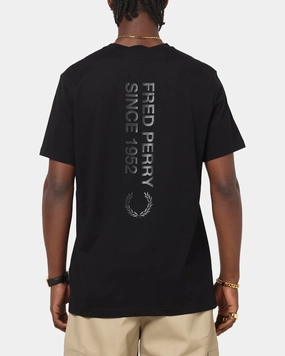 Fred Perry Bold Branding T-Shirt Black Organic Cotton Comfortable Wear