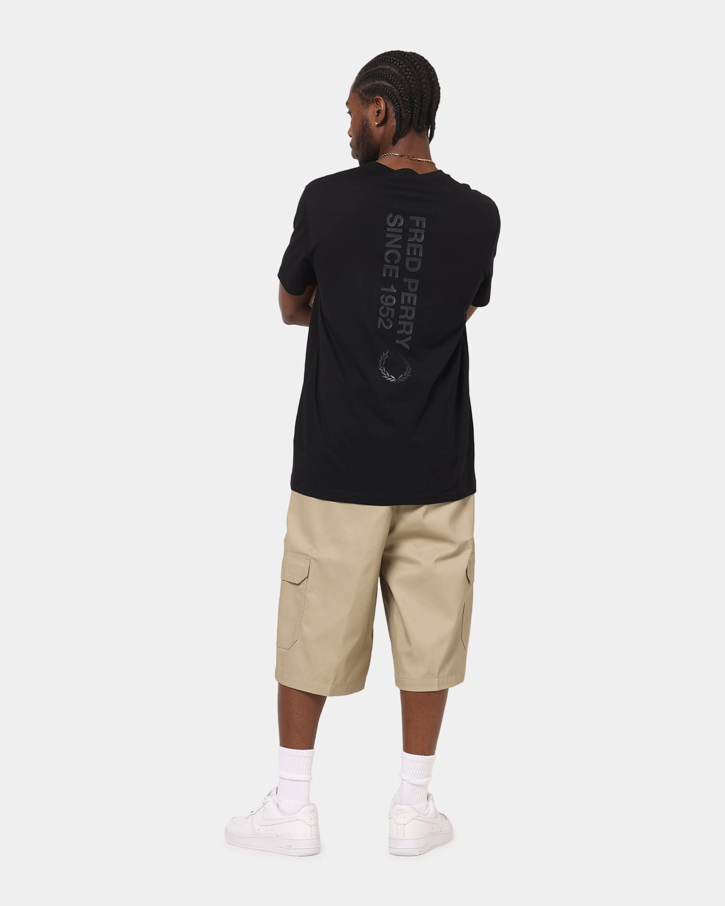 Fred Perry Bold Branding T-Shirt Black Casual All-Day Office Attire