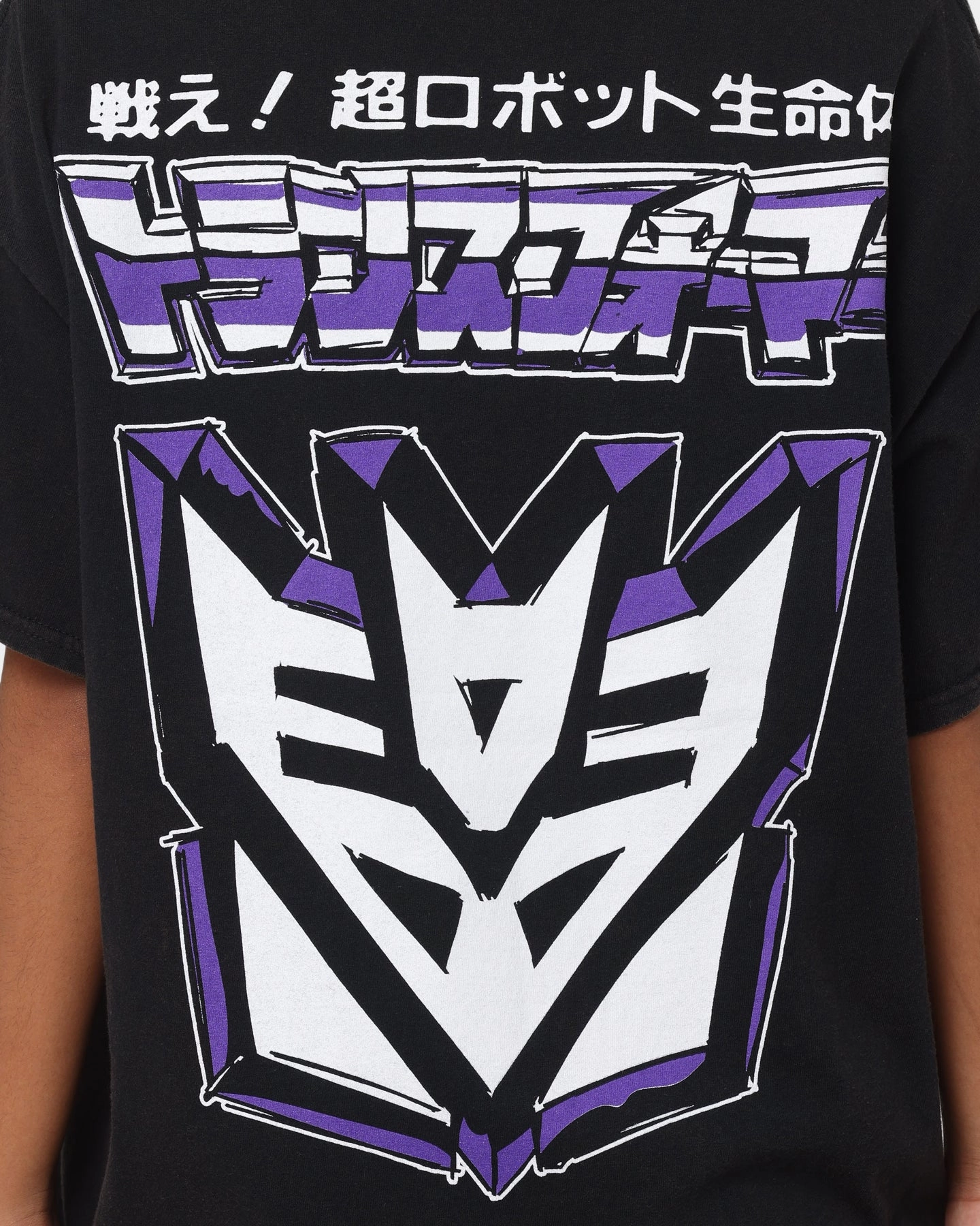 Street Comfort Modern Style Goat Crew X Transformers Decepticons Vintage T-Shirt Black Wash