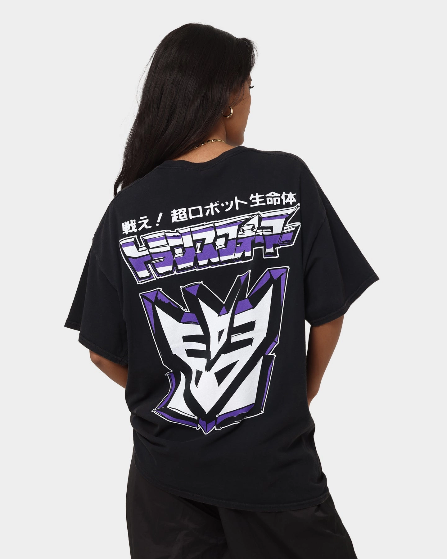 Autumn Wear Essential Fit Goat Crew X Transformers Decepticons Vintage T-Shirt Black Wash