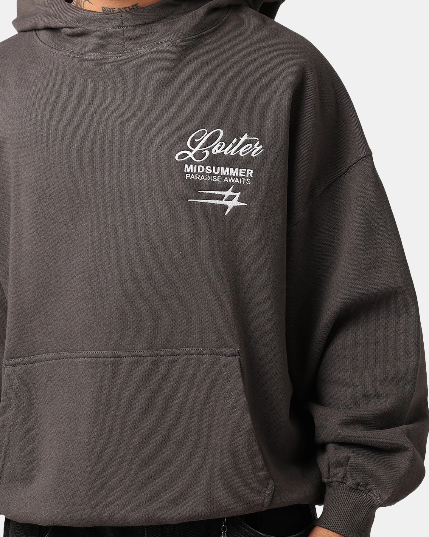 Loiter Alter Hoodie Charcoal Anti Pilling Ventilation Panels