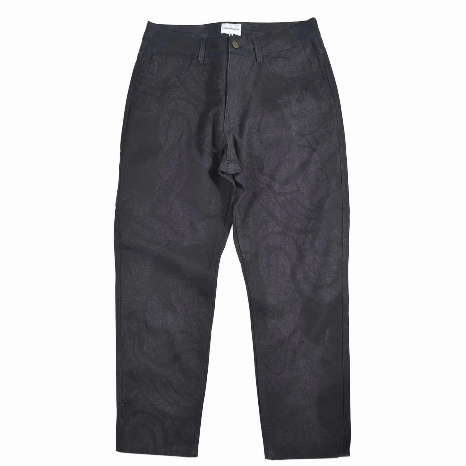 Indvlst Lab Kintaro Print Carpenter Pant ??Black' Relaxed Comfort Smooth Fit Lining