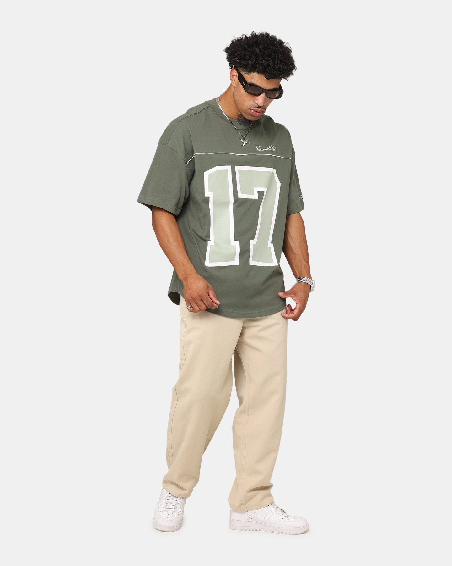 Everyday Chic Elderly Comfort Carre Hitta Grid Iron T-Shirt Green