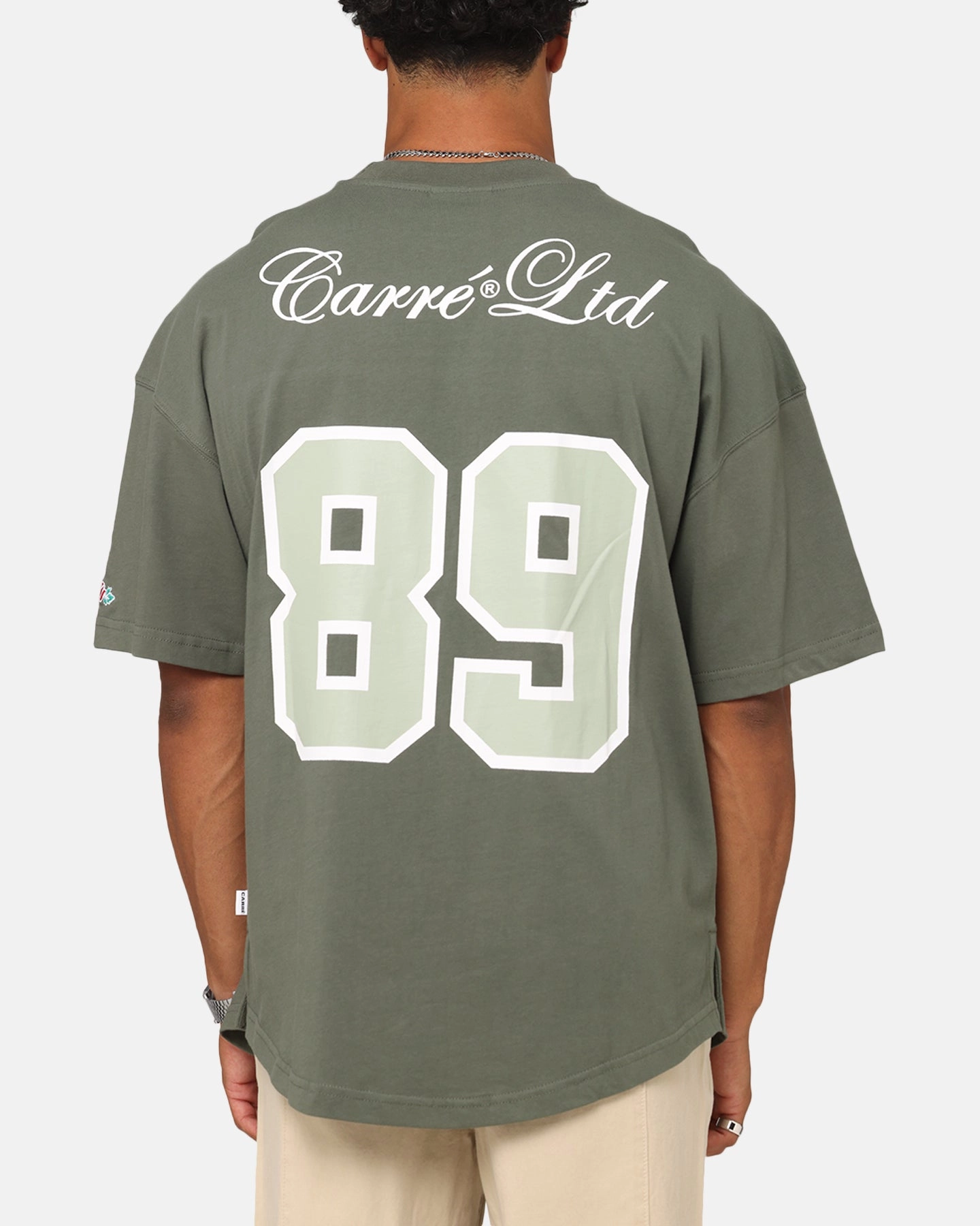 Thermal Regulation Layer Oversized Silhouette Carre Hitta Grid Iron T-Shirt Green