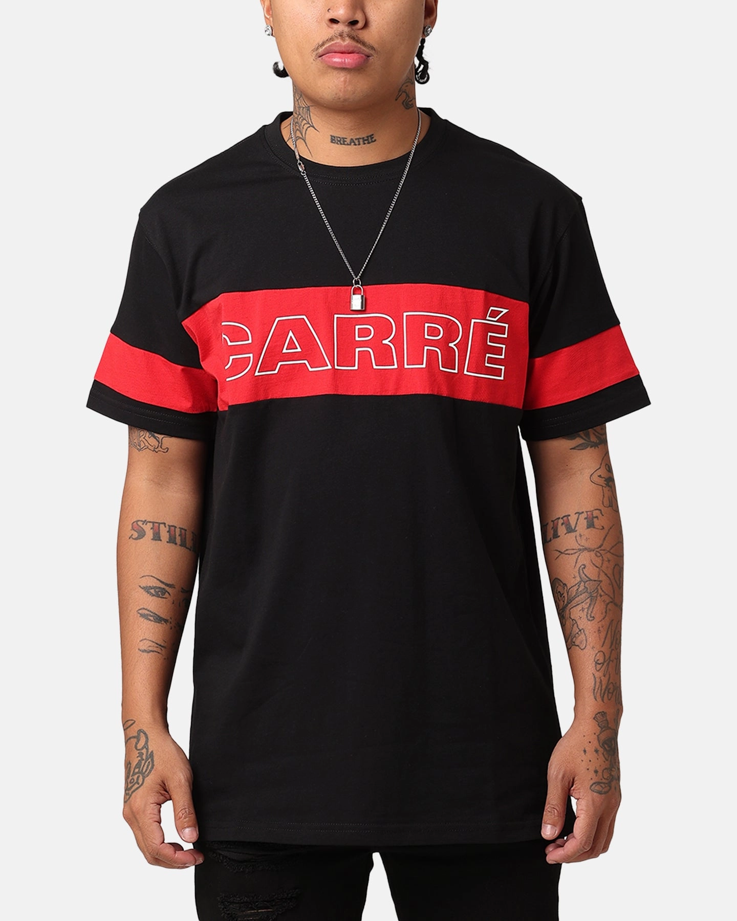 AllDay Comfort Carre Bars T-Shirt Black/Red